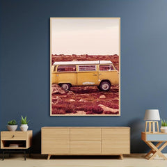 Yellow Bus Canvas Wall Art