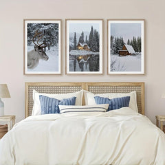 Winter Snowy Scenery Canvas Painting - Modern Art