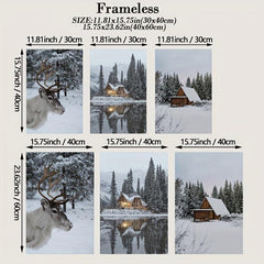 Winter Snowy Scenery Canvas Painting - Modern Art