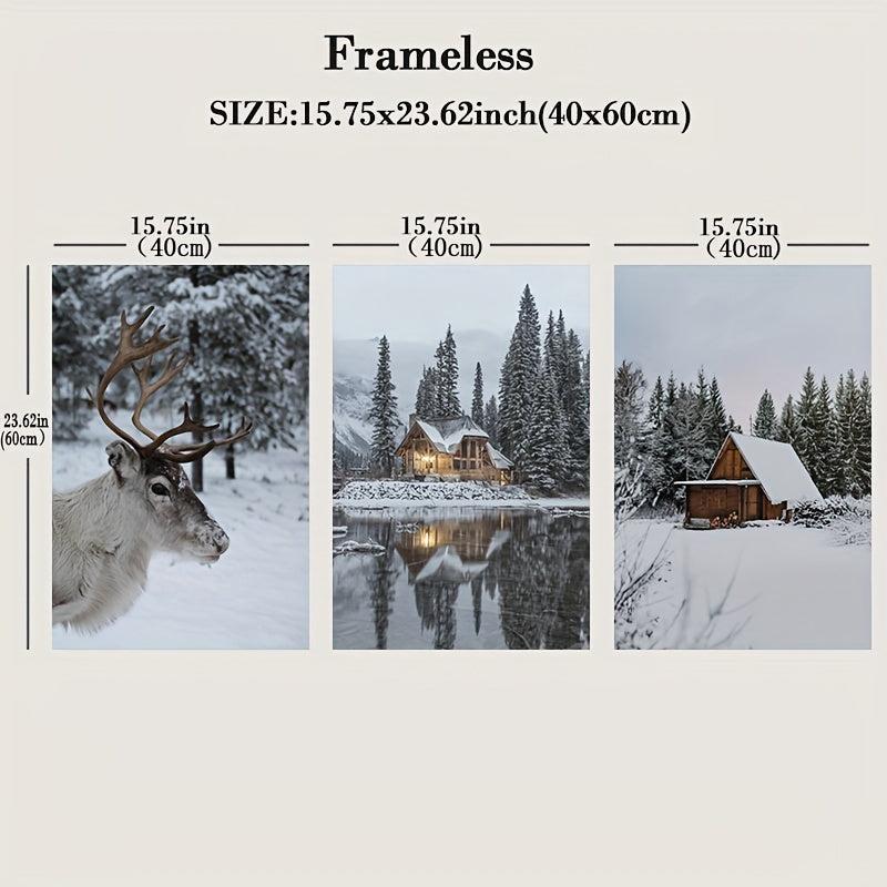 Winter Snowy Scenery Canvas Painting - Modern Art