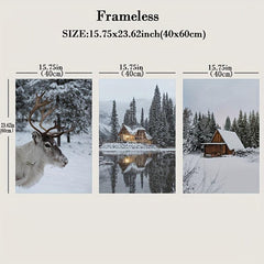 Winter Snowy Scenery Canvas Painting - Modern Art
