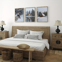 Winter Snowy Scenery Canvas Painting - Modern Art