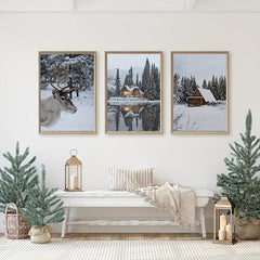 Winter Snowy Scenery Canvas Painting - Modern Art