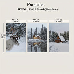Winter Snowy Scenery Canvas Painting - Modern Art