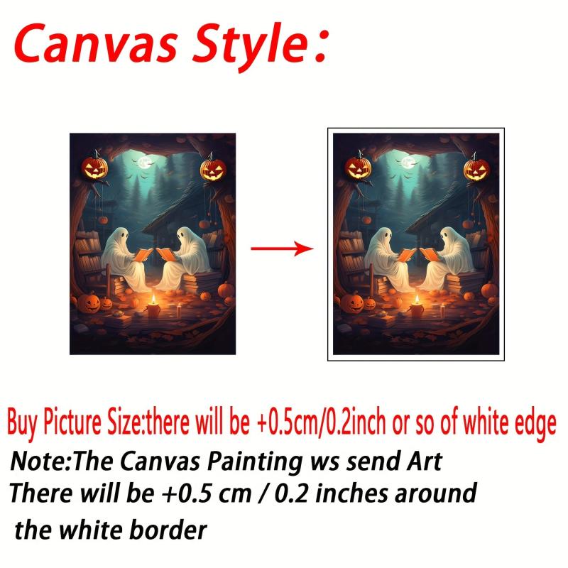 Canvas Poster Ghost In Dull Forest Reading Books