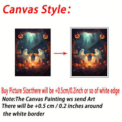 Canvas Poster Ghost In Dull Forest Reading Books