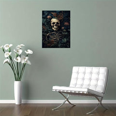 Halloween Skeleton Vintage Poster Art Print Dark Academia Haunting Ghosts