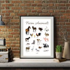 Canvas Poster Preschool Map Preschool Education Poster Animals Children's Room