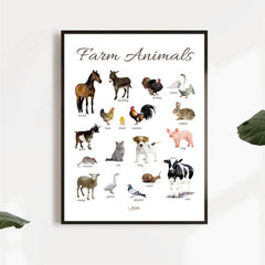 Canvas Poster Preschool Map Preschool Education Poster Animals Children's Room