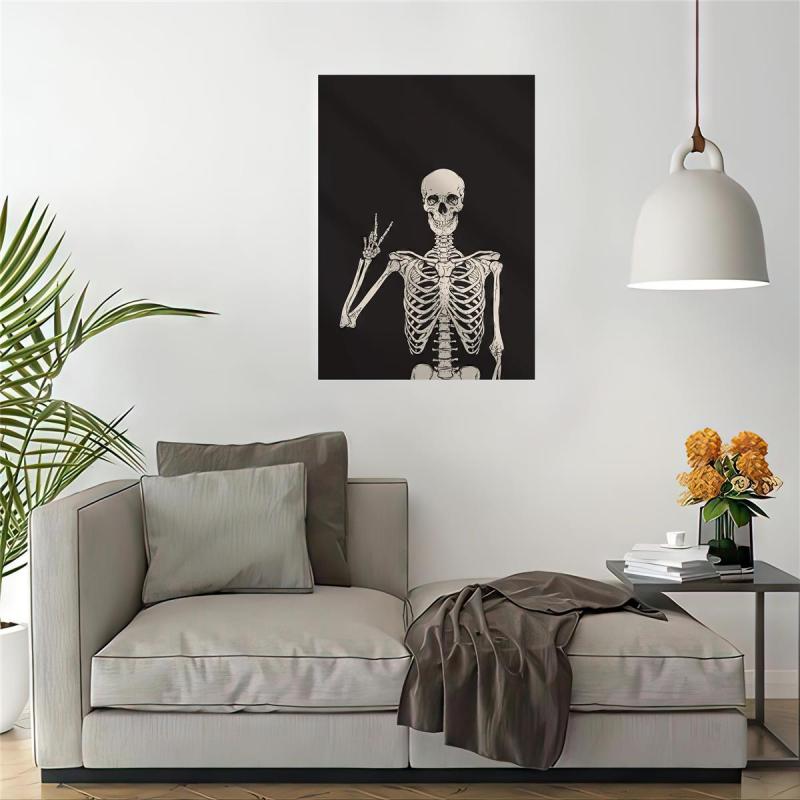 Canvas Painting Hallowmas Skull Print Wall Art Bedroom Living Room Bar Decor