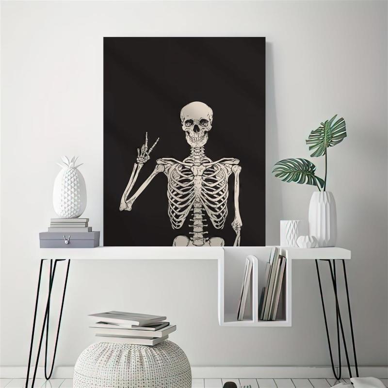 Canvas Painting Hallowmas Skull Print Wall Art Bedroom Living Room Bar Decor