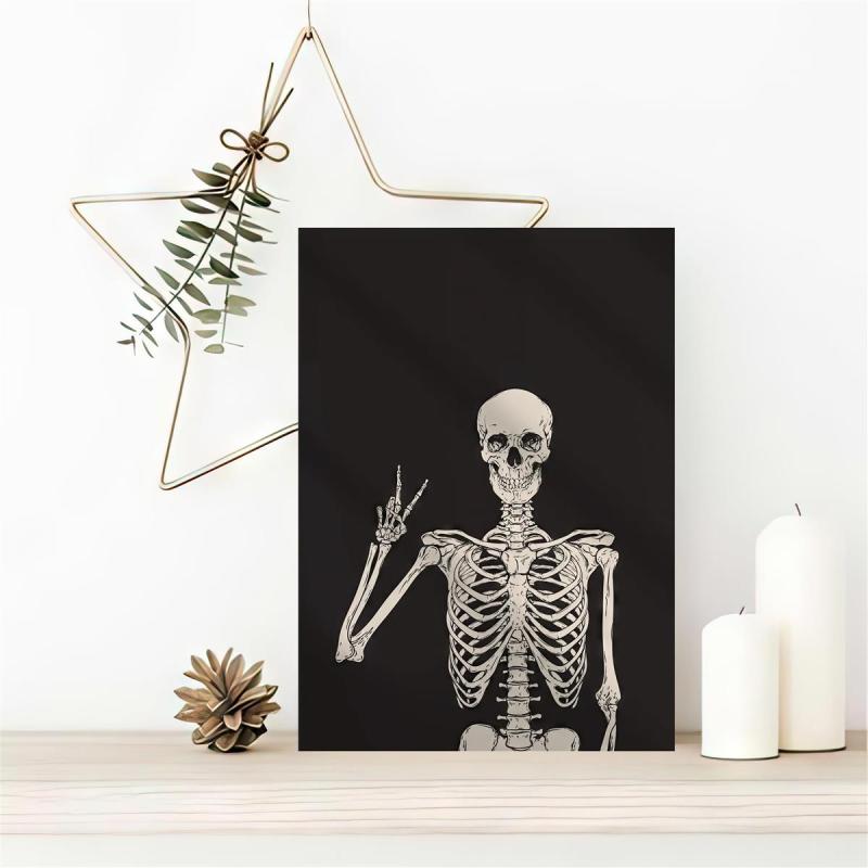 Canvas Painting Hallowmas Skull Print Wall Art Bedroom Living Room Bar Decor