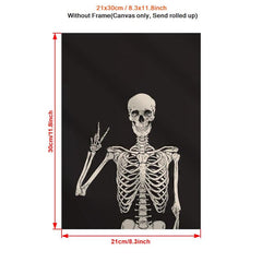 Canvas Painting Hallowmas Skull Print Wall Art Bedroom Living Room Bar Decor