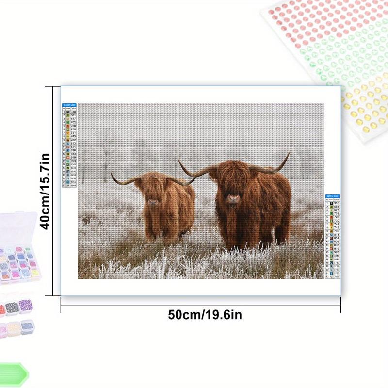 Cow Diamond Painting Kit for Adults, 5D Diamond Art, DIY Embroidery Craft