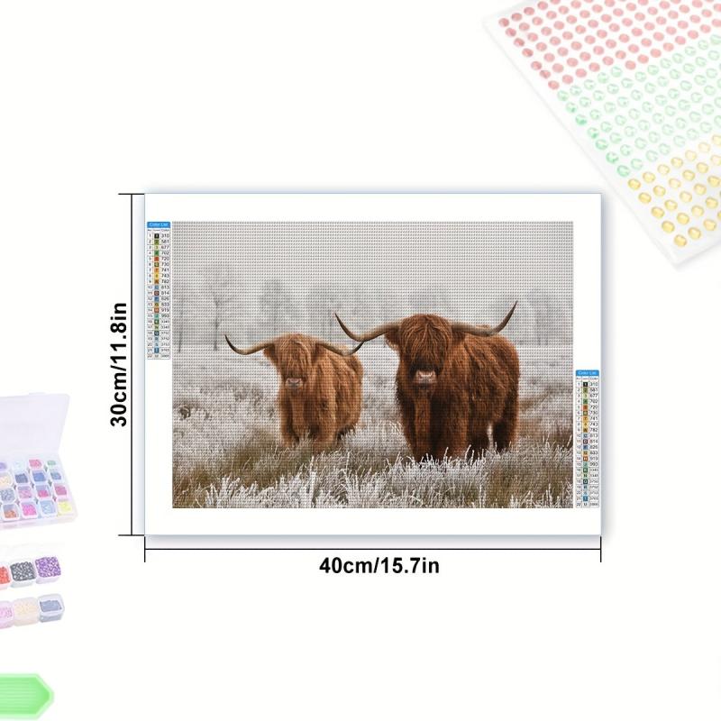 Cow Diamond Painting Kit for Adults, 5D Diamond Art, DIY Embroidery Craft