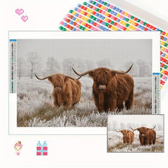 Cow Diamond Painting Kit for Adults, 5D Diamond Art, DIY Embroidery Craft