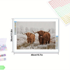 Cow Diamond Painting Kit for Adults, 5D Diamond Art, DIY Embroidery Craft
