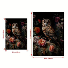 Canvas Poster Vintage Art Owl Still Life Gothic Owl Moody Artwork