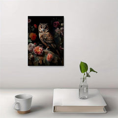Canvas Poster Vintage Art Owl Still Life Gothic Owl Moody Artwork