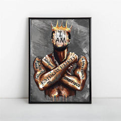 Vintage Canvas King Tattoo Painting Wall Art
