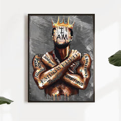 Vintage Canvas King Tattoo Painting Wall Art