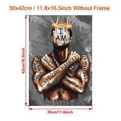Vintage Canvas King Tattoo Painting Wall Art