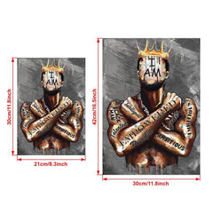 Vintage Canvas King Tattoo Painting Wall Art