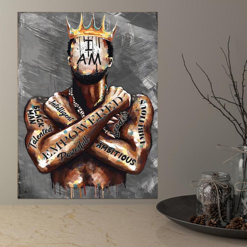 Vintage Canvas King Tattoo Painting Wall Art