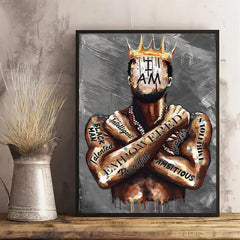 Vintage Canvas King Tattoo Painting Wall Art