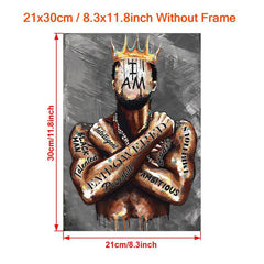 Vintage Canvas King Tattoo Painting Wall Art