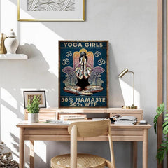 Yoga Girl Painting On Canvas Wall Art Hippie Girl Vintage Poster