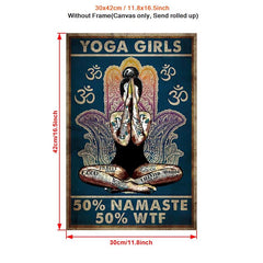 Yoga Girl Painting On Canvas Wall Art Hippie Girl Vintage Poster