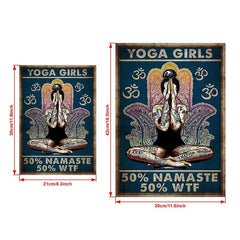 Yoga Girl Painting On Canvas Wall Art Hippie Girl Vintage Poster