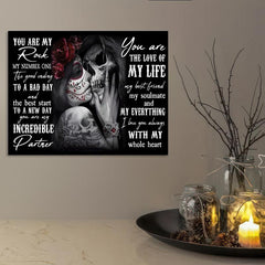 Kissing Skull Painting On Canvas Wall Art