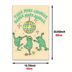Funny Frog & Mushrooms Wall Art Print Canvas Painting