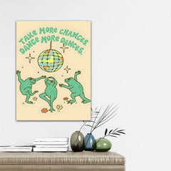 Funny Frog & Mushrooms Wall Art Print Canvas Painting