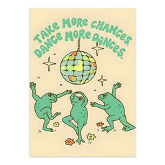 Funny Frog & Mushrooms Wall Art Print Canvas Painting