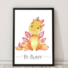 8pcs Watercolor Dinosaur Poster Art 12 x8