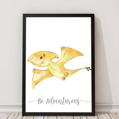 8pcs Watercolor Dinosaur Poster Art 12 x8