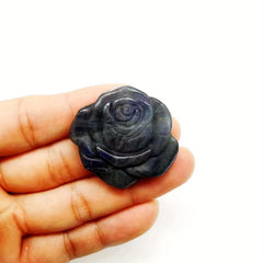 1pc Labradorite Rose Natural Hand Carved Rose Quartz Crystal