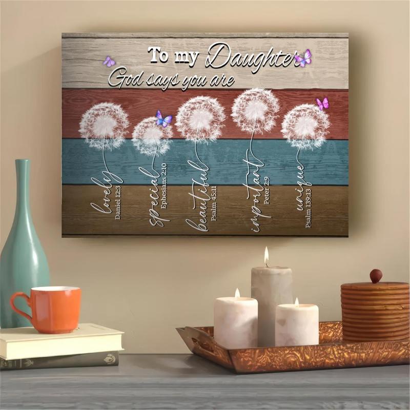 Abstract Canvas Painting Dandelions Wall Art for Daughter