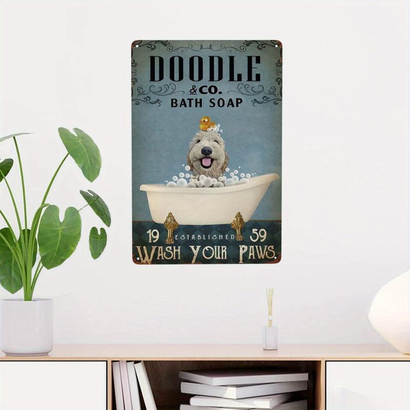 Retro Cats Bath Soap Wash Your Paws Bathroom Wall Decoration Sign