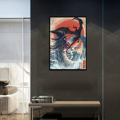 2pcs Vintage Anime Posters Japanese Style Canvas Painting