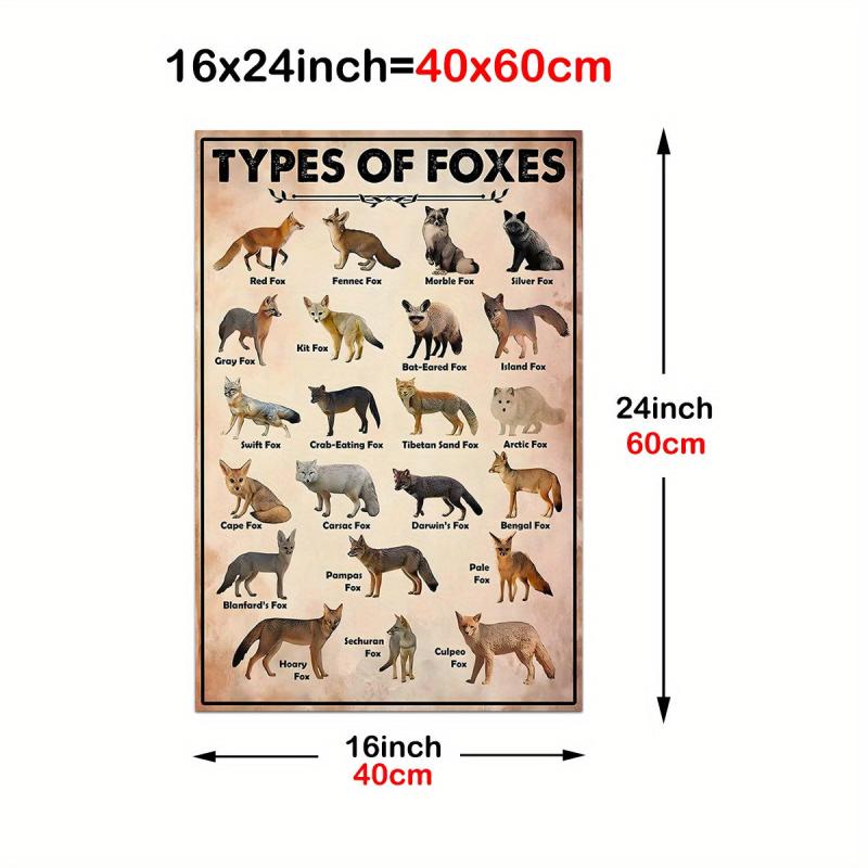 Foxes Poster Canvas Painting Fox Wall Fox Print Fox Art Print Fox Vintage Poster
