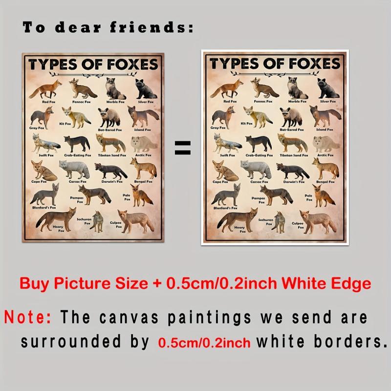 Foxes Poster Canvas Painting Fox Wall Fox Print Fox Art Print Fox Vintage Poster