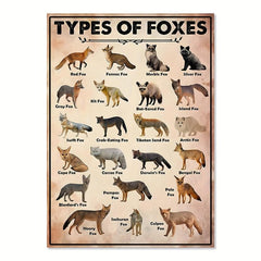 Foxes Poster Canvas Painting Fox Wall Fox Print Fox Art Print Fox Vintage Poster