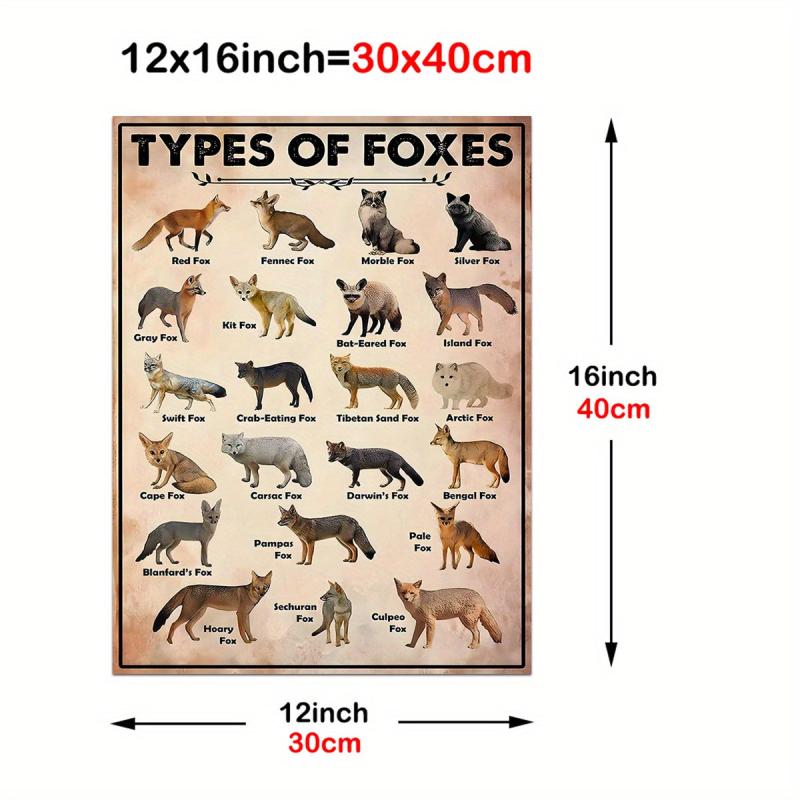 Foxes Poster Canvas Painting Fox Wall Fox Print Fox Art Print Fox Vintage Poster