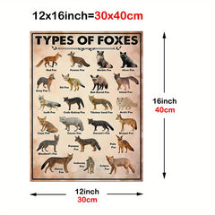 Foxes Poster Canvas Painting Fox Wall Fox Print Fox Art Print Fox Vintage Poster