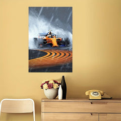 Modern Racing Car Canvas Wall Art - Lando Norris F1 Racing Art Poster