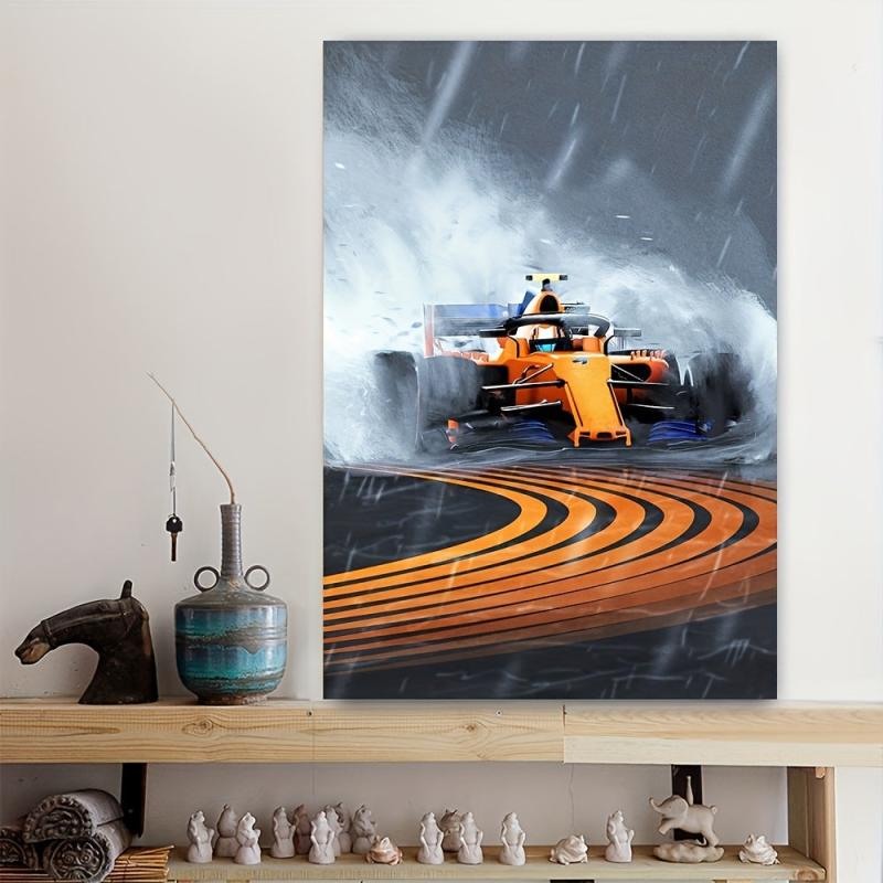 Modern Racing Car Canvas Wall Art - Lando Norris F1 Racing Art Poster